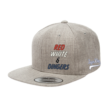 Load image into Gallery viewer, Red White &amp; Dingers Flat-Bill Snapback Hat