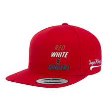 Load image into Gallery viewer, Red White &amp; Dingers Flat-Bill Snapback Hat