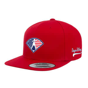 DingerKing USA Logo Flat-Bill Snapback Hat