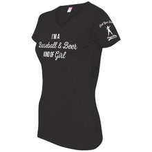 Load image into Gallery viewer, Baseball &amp; Beer Kind of Girl Women&#39;s V-Neck