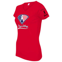 Load image into Gallery viewer, Dingerking USA Logo Women&#39;s V-Neck