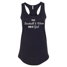 Load image into Gallery viewer, Baseball &amp; Wine Kind of Girl Women&#39;s Tank