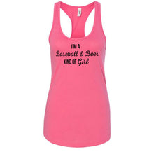 Load image into Gallery viewer, Baseball &amp; Beer Kind of Girl Women&#39;s Tank