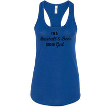 Load image into Gallery viewer, Baseball &amp; Beer Kind of Girl Women&#39;s Tank