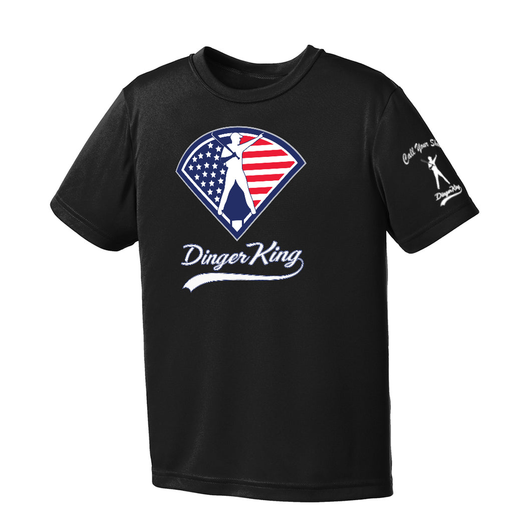 DingerKing USA Logo Youth Performance Tee