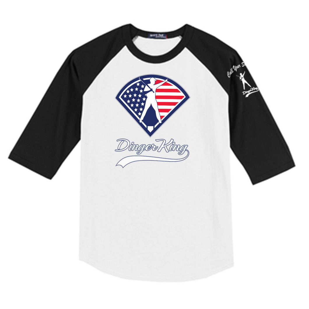 Dingerking USA Logo Baseball Tee