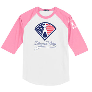 Dingerking USA Logo Baseball Tee