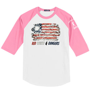 Red White & Dingers Baseball Tee