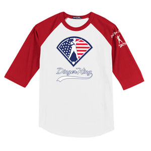 Dingerking USA Logo Baseball Tee