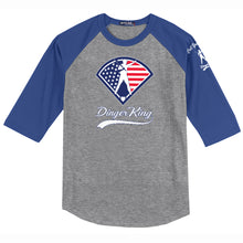 Load image into Gallery viewer, DingerKing USA Logo Youth Baseball Tee