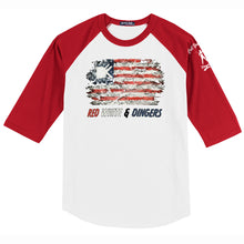 Load image into Gallery viewer, Red White &amp; Dingers Youth Baseball Tee