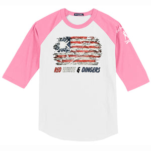 Red White & Dingers Youth Baseball Tee